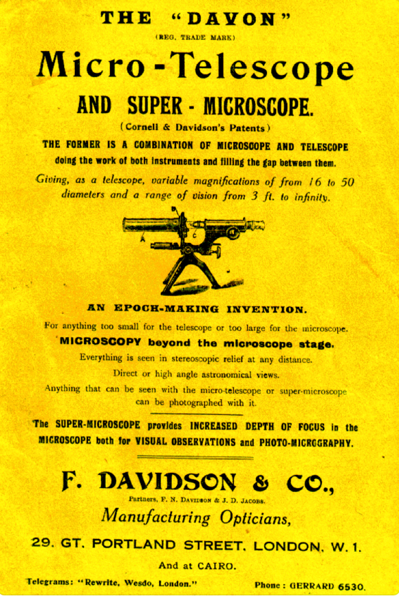 A yellow paper with a picture of a telescope
Description automatically generated