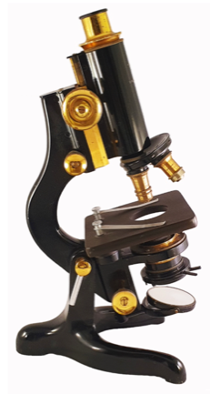 A black and gold microscope
Description automatically generated