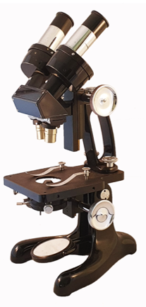 A black microscope with a white background
Description automatically generated