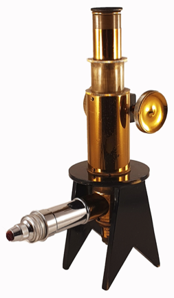 A gold and black microscope
Description automatically generated