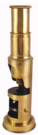 A gold object with a black base
Description automatically generated