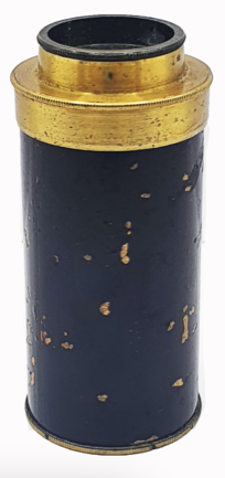 A black and gold cylinder
Description automatically generated