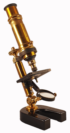 A gold and black microscope
Description automatically generated